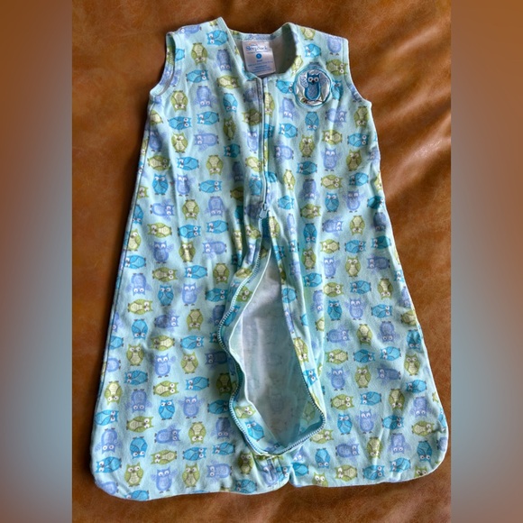 Halo Blue and Green Owl Print Sleep Sack - Picture 3 of 4